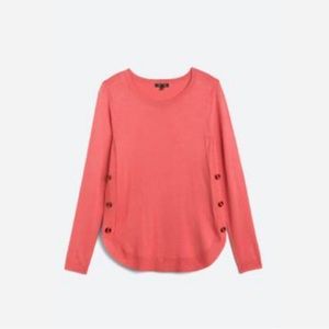 Lety & Me December Side Button Coral Sweater